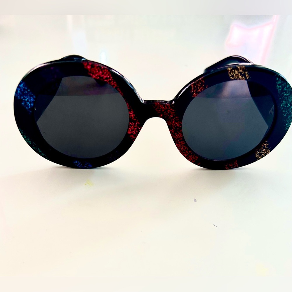 Gucci Round Black & Glitter Sunglasses Unisex